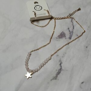 Gold Star Beaded Necklace